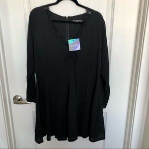 Missguided plus size lace trim tea dress